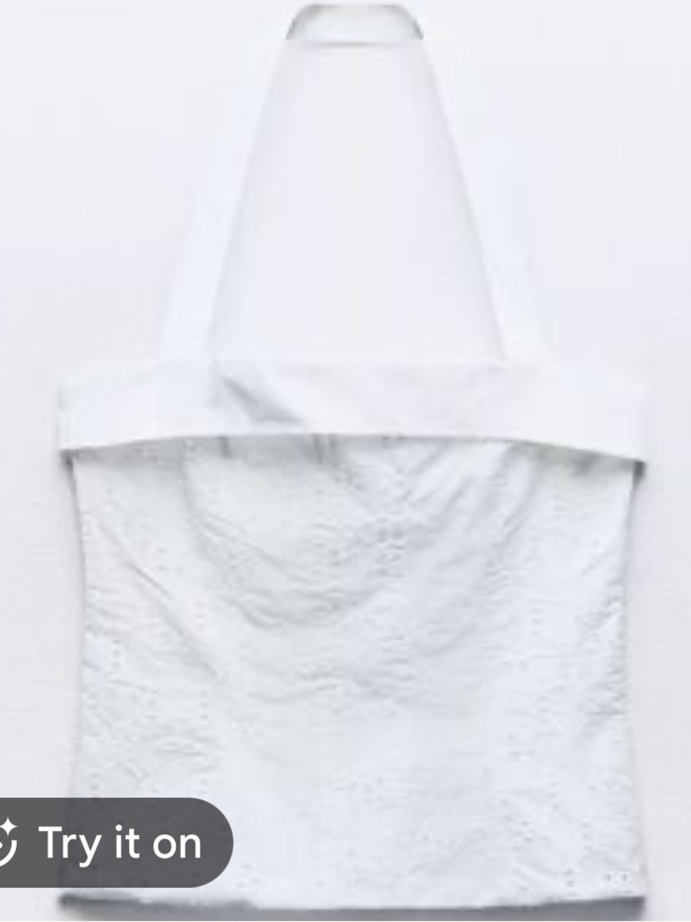 Zara White Eyelet Halter Corset Top